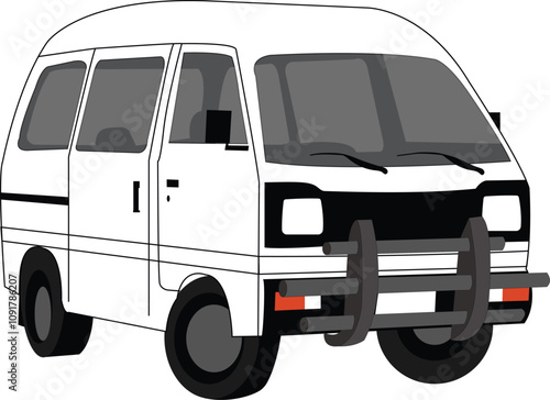 Suzuki Bolan vector illustration, High roof.
