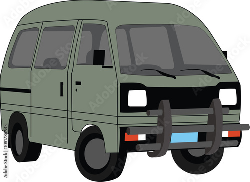 Suzuki Bolan vector illustration, High roof.