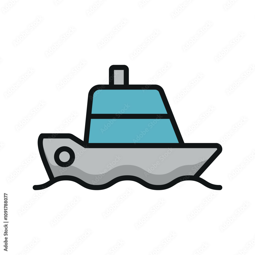 Obraz premium Ship public transportation icon vector design templates simple and modern