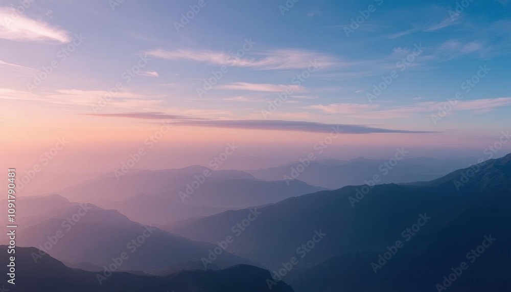 Obraz premium mountains with a few clouds in the sky