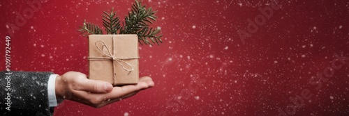 hand holding christmas tree