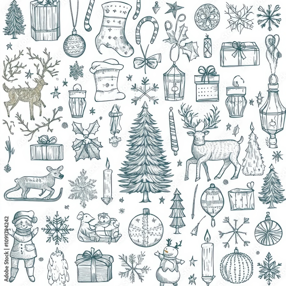 Fototapeta premium christmas seamless pattern