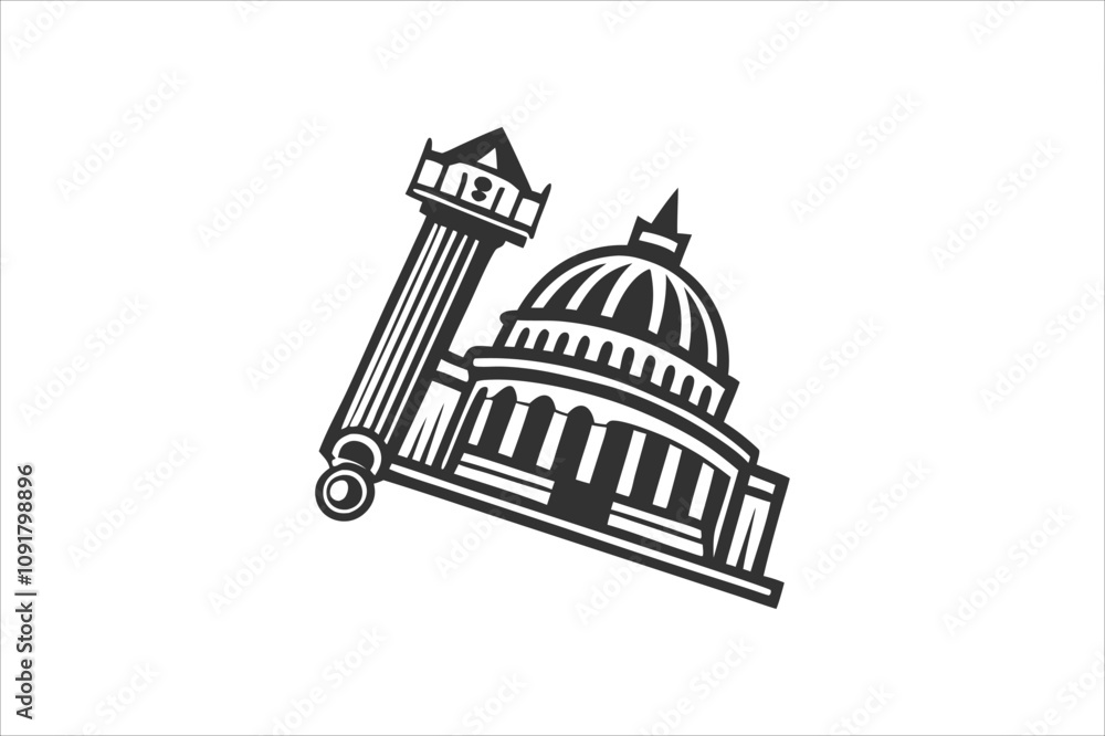 Obraz premium illustration of a temple vector, architecture,