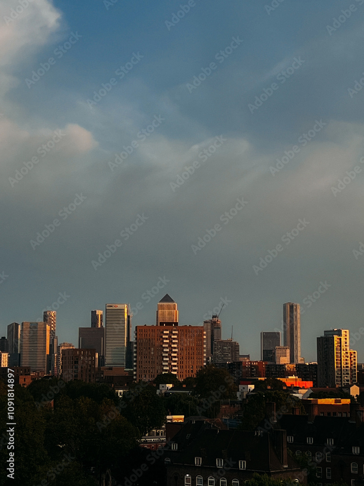 Fototapeta premium city skyline at sunset