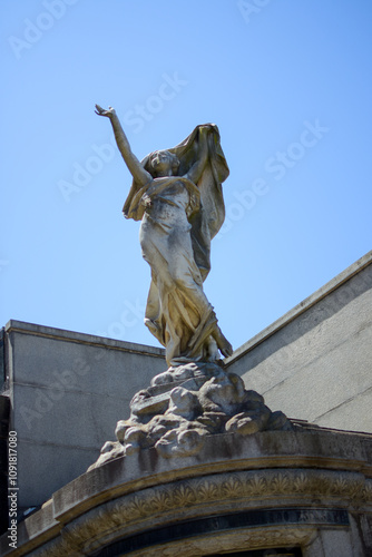  statue in recoleta cemetery in buenos aires, argentina photo