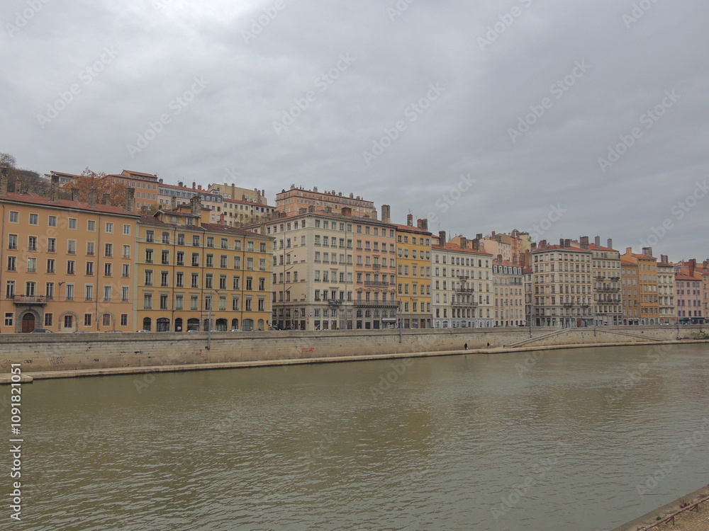 Obraz premium Beautiful ancient buildings in Lyon - France
