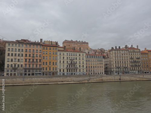 Beautiful ancient buildings in  Lyon - France