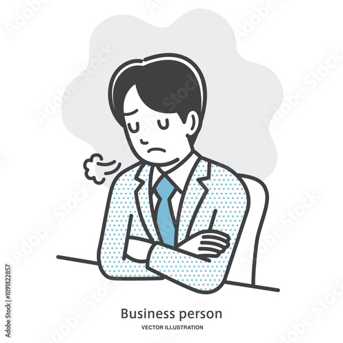 ため息をつき落ち込む男性会社員
