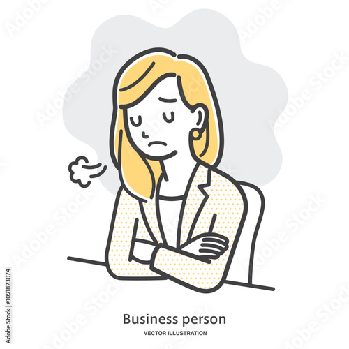 ため息をつき落ち込む女性会社員
