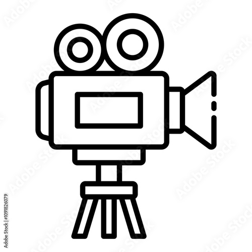 Documentary icon with a film camera for nonfiction stories