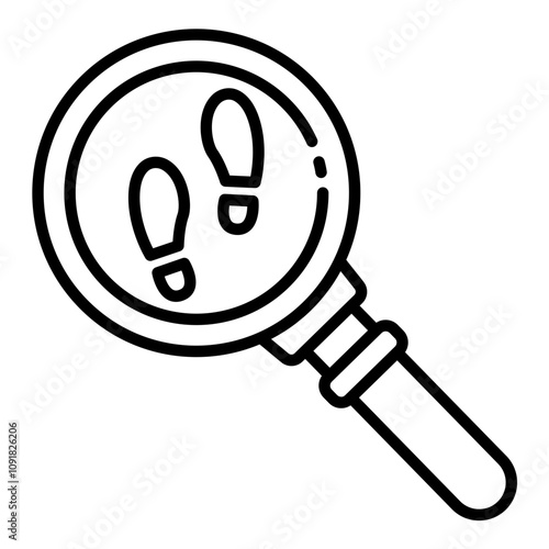 Detective icon with a magnifying glass for solving mysteries