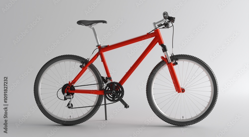 Fototapeta premium Red Road Bike Isolated. Speed Racing Bicycle.