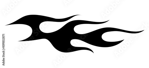 Tribal flame silhouette motorcycle and car decal. vector graphic