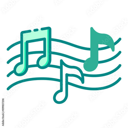 Musical icon with music notes symbolizing melody