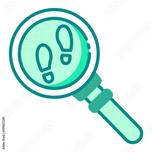 Detective icon with a magnifying glass for solving mysteries
