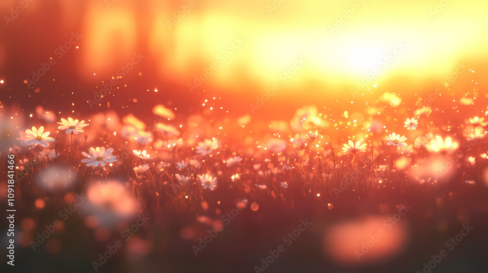 Fototapeta premium sunrise meadow field