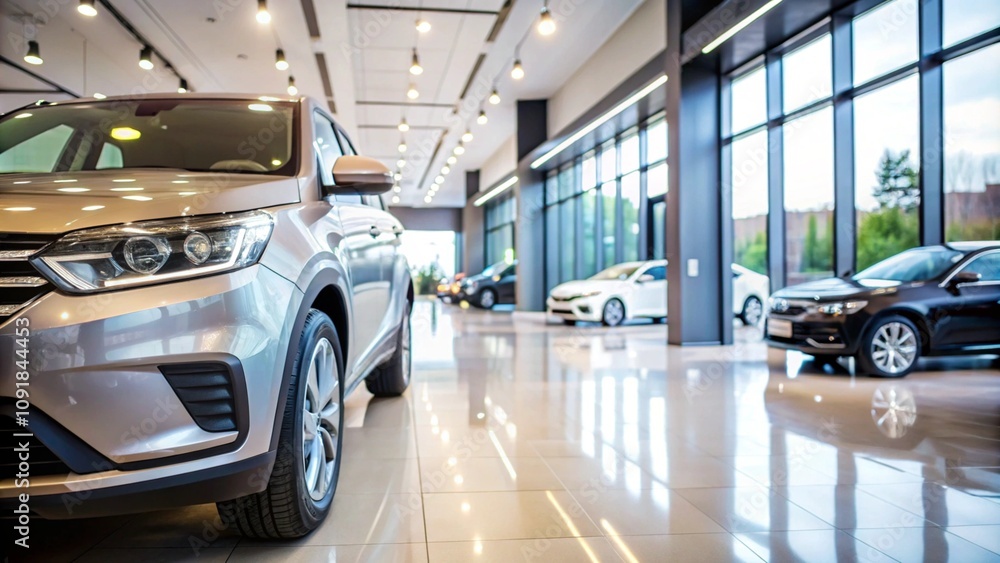 Close-up of a new luxury car parked in a modern showroom, highlighting sleek design and the contemporary car dealership office setting, ideal for showcasing high-end vehicles for sale. Close-up of a new luxury car parked in a modern showroom, highlighting sleek design and the contemporary car dealership office setting, ideal for showcasing high-end vehicles for sale.