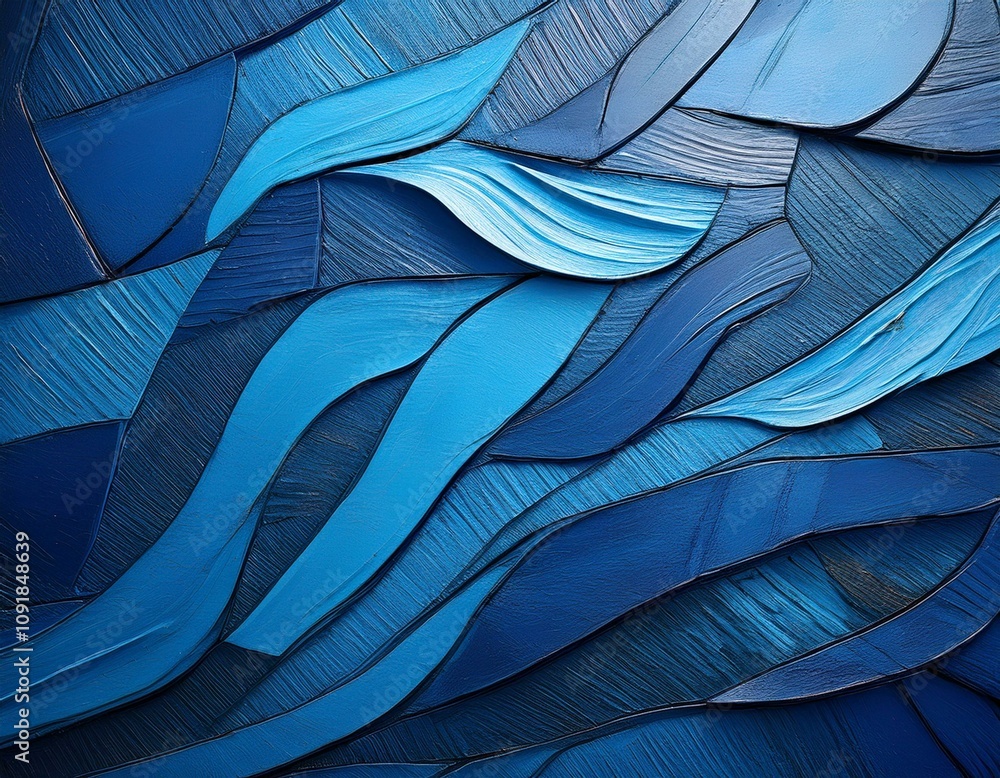Fototapeta premium Abstract blue painted concrete structure