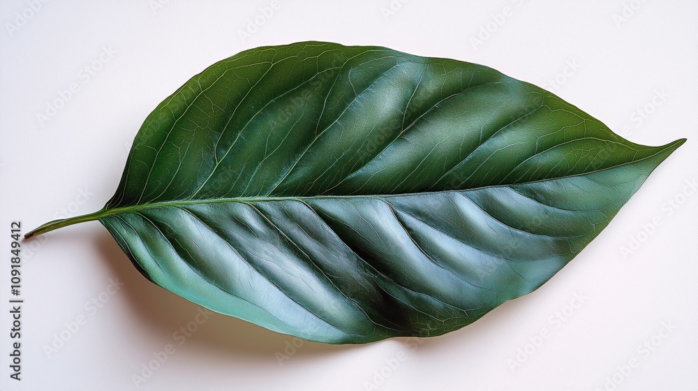 Fototapeta premium Exploring the Beauty of a Tropical Green Leaf in Detail