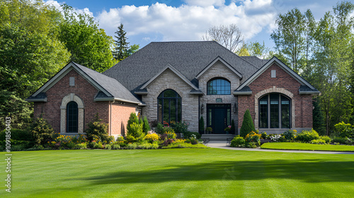 residential building house outdoor. architectural design. residence architecture. suburban house architecture. modern cottage house. architecture concept. property in neighborhood. rent residence
