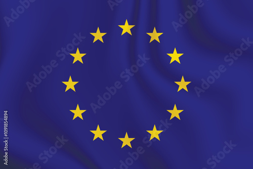 Flag of European Union. EU national symbol in official colors. Template icon. Abstract vector background.