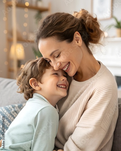 Free Download Happy child in mother's arms. World hug day. - GFXLoad
