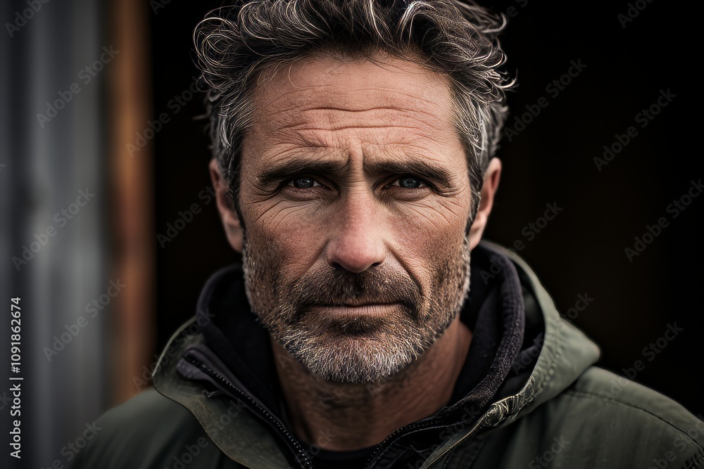 Portrait of a middle-aged man looking at the camera. Portrait of a middle-aged man looking at the camera.
