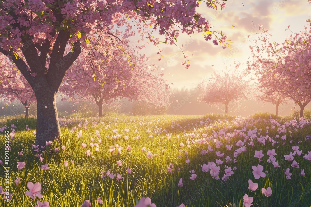 Obraz premium 20. Beautiful Anime-Style Springtime Scenery