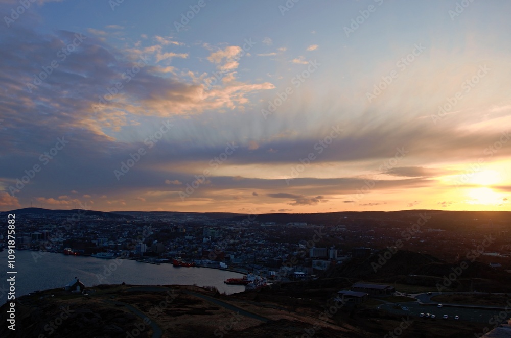 Fototapeta premium evening view over the city