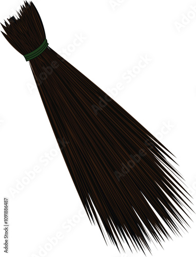Broom stick on a white background, vector illustration, brooms, brooms, sweep, cleaning, woman, vector illustration, care, asia Broom