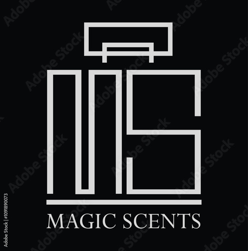  letter MS SM logo design vector initials letter MS logo design inspiration, Simple elegant perfume logo vector, Perfume Bottle inspirations icons, Premium symbols, Creative MS perfume Logo