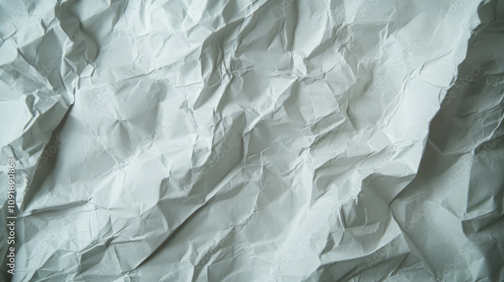 Fototapeta premium Crumpled white paper texture forming an abstract background design