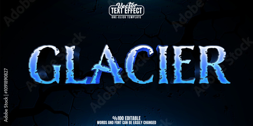 Glacier editable text effect, customizable ice and cold 3d font style