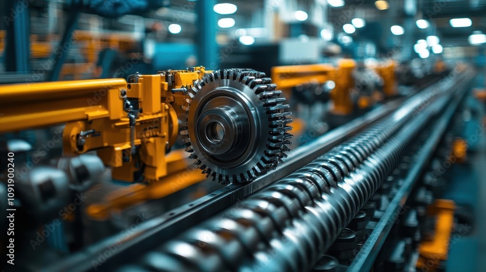 Fototapeta premium Close-up of automotive parts on a factory production line