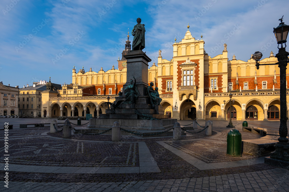 Fototapeta premium Krakow Old Town St. Mary's Basilica Main Market Square St Florians gate and Barbakan Royal Castle St. Joseph's Church