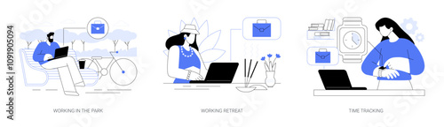 Digital nomad isolated cartoon vector illustrations se