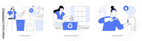 Eco-friendly home isolated cartoon vector illustrations se