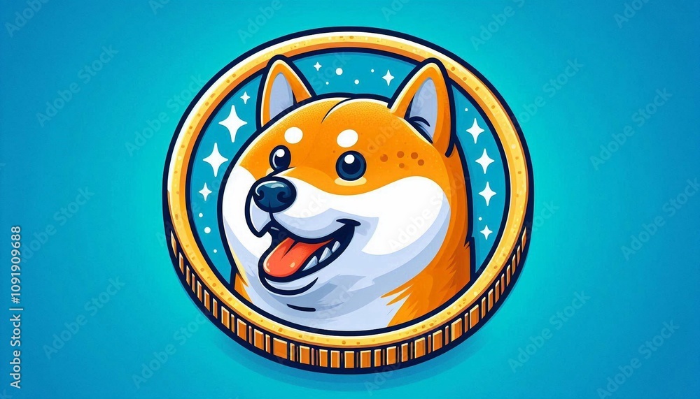 Fototapeta premium Shiba Inu Coin - digitale Währung
