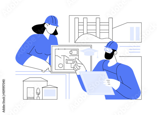 Building science isolated cartoon vector illustrations.