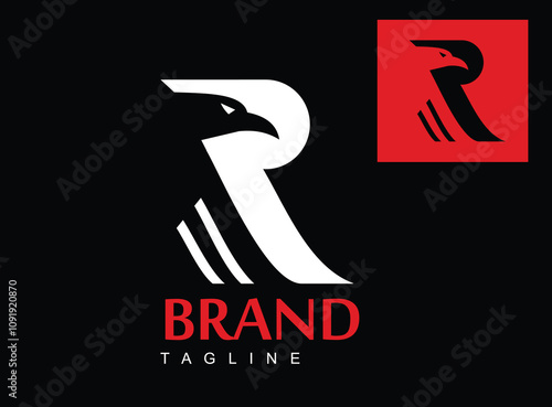 raven silhouette and letter R