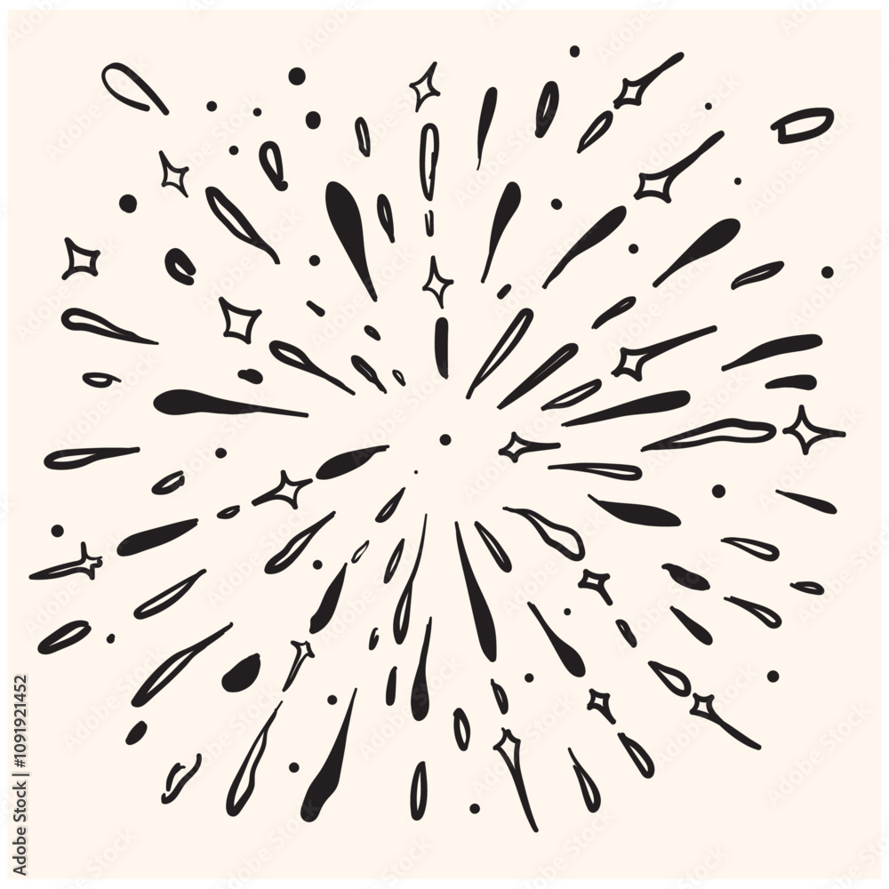 Obraz premium Sparkle hand drawn with background cream