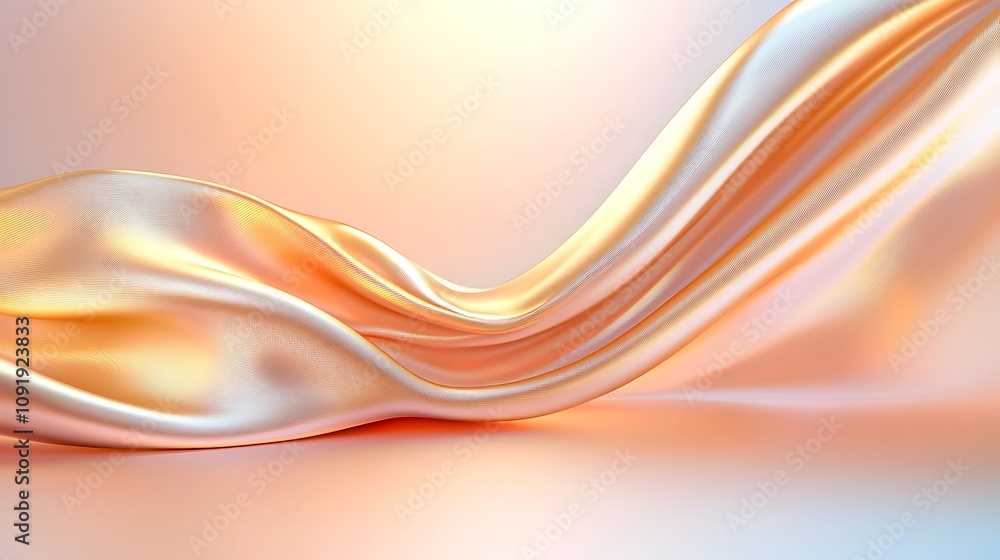 Fototapeta premium Flowing satin fabric showcase textile studio product photography soft lighting close-up elegance