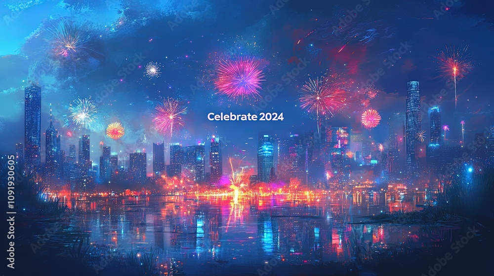Obraz premium new year party background
