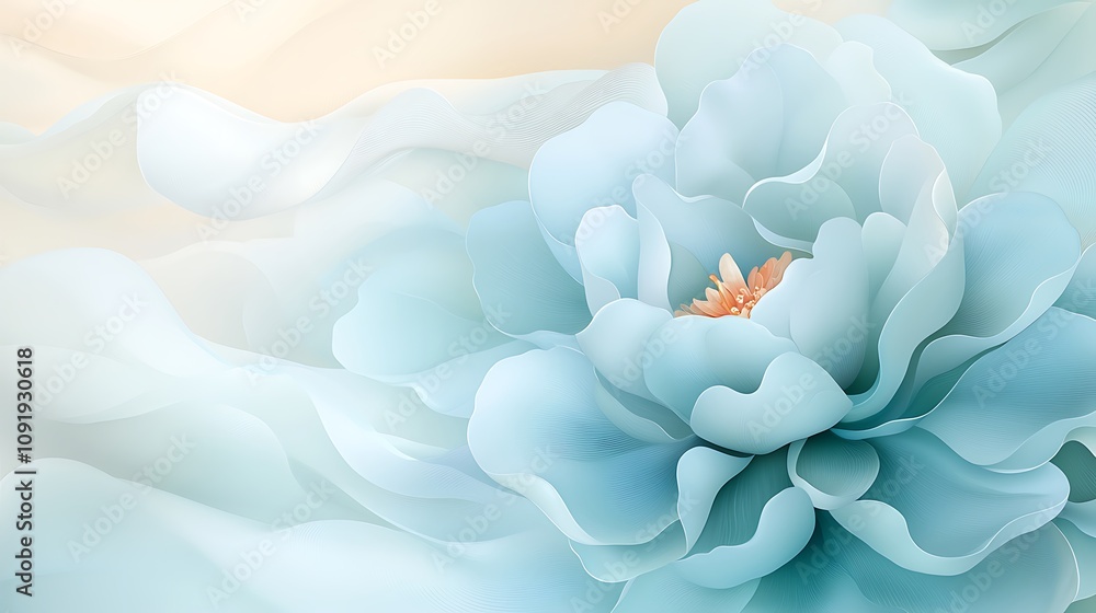 Fototapeta premium Delicate blue flower blooming in nature abstract art soft environment serene viewpoint