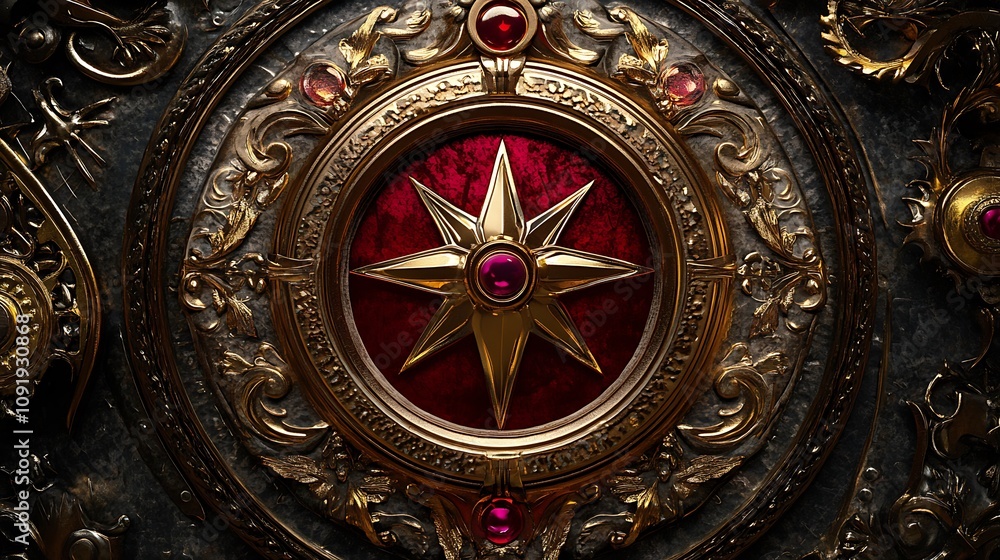 Obraz premium an ornate golden compass 