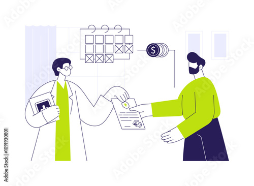 Receive paid sick leave abstract concept vector illustration.