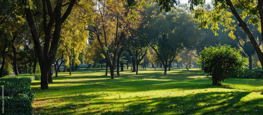 Fototapeta premium Lush Greenery in Public Park