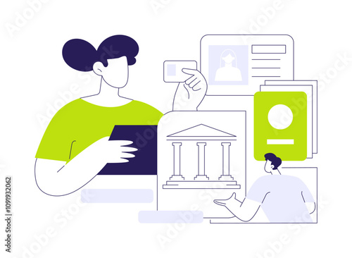 Get a new ID card abstract concept vector illustration.
