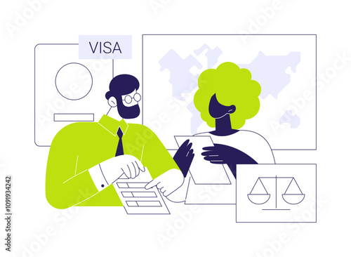 Consult an immigration lawyer abstract concept vector illustration.
