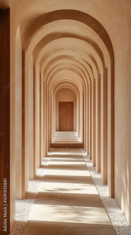 Fototapeta premium Elegant archway structure with soft lighting.